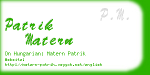 patrik matern business card